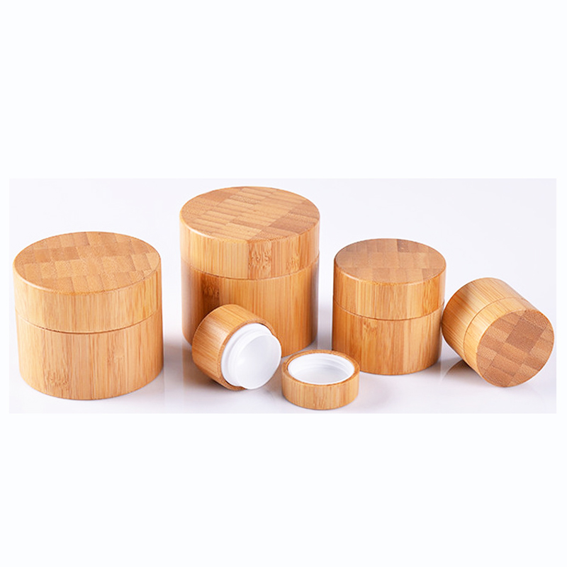 100ml 200ml bamboo plastic cream jar cosmetic jars 1oz 2oz 3oz customs logo engraved paper packaging