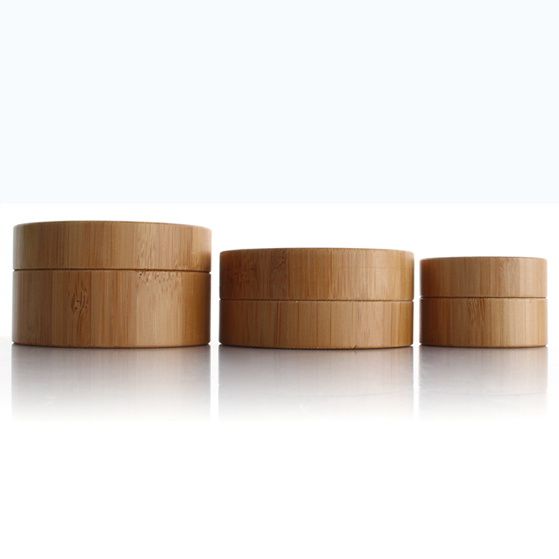 100ml 200ml bamboo plastic cream jar cosmetic jars 1oz 2oz 3oz customs logo engraved paper packaging
