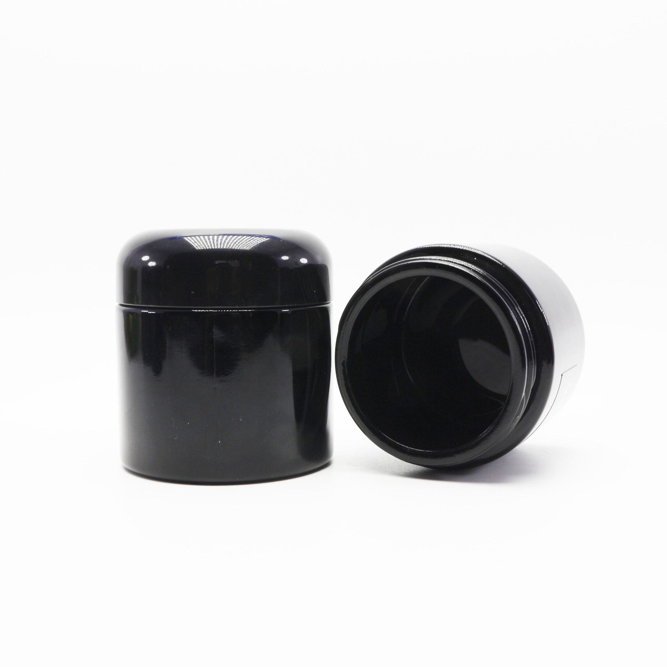 100ml 200ml dark violet glass cosmetic cream bottles black uv glass jar for herb VJ-15S