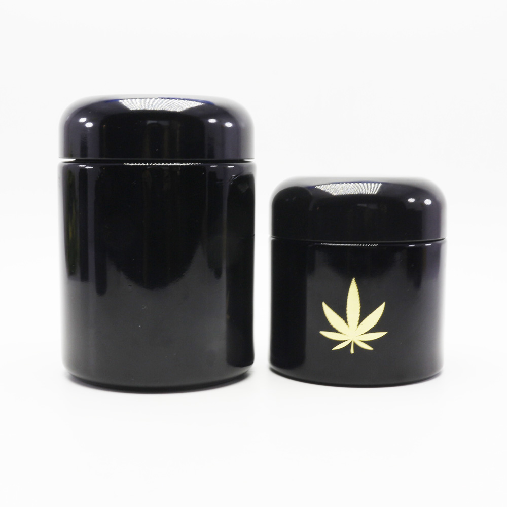 100ml 200ml dark violet glass cosmetic cream bottles black uv glass jar for herb VJ-15S