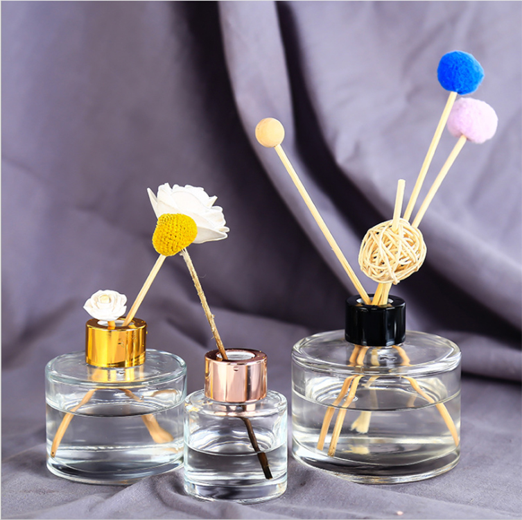 100ml 200ml elegant aroma square/round reed diffuser oil glass bottle