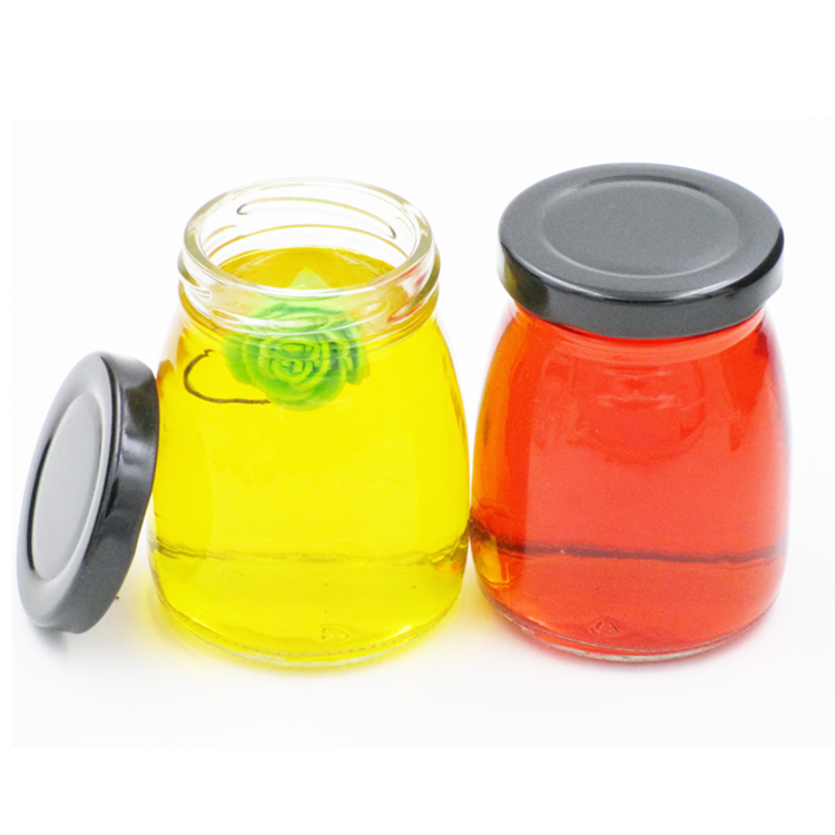 100ml 200ml empty glass jar for pudding with screw lid