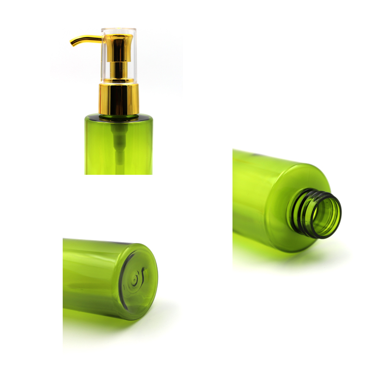 100ml 200ml plastic cosmetic pet custom empty clear hair shampoo bottle packaging with pump