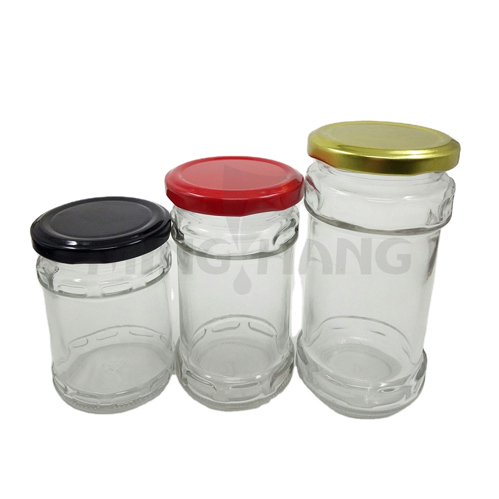 100ml/220ml/280ml square restaurant Sauce Jam Glass fast Food Containers Glass Jar Storage With Metal Lid