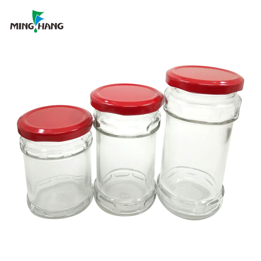 100ml/220ml/280ml square restaurant Sauce Jam Glass fast Food Containers Glass Jar Storage With Metal Lid