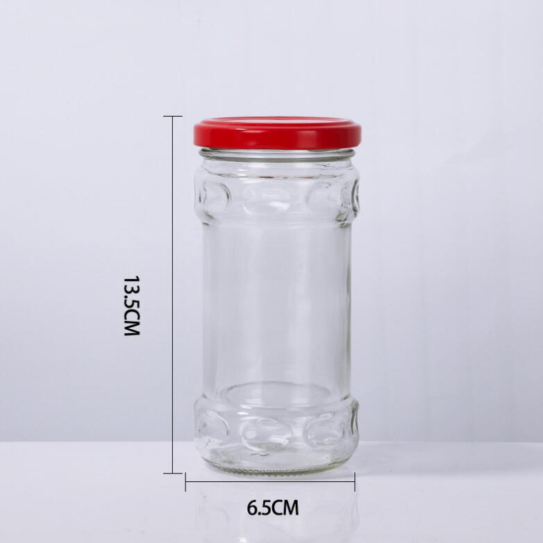100ml/220ml/280ml square restaurant Sauce Jam Glass fast Food Containers Glass Jar Storage With Metal Lid