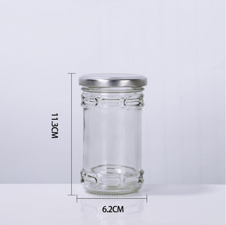 100ml/220ml/280ml square restaurant Sauce Jam Glass fast Food Containers Glass Jar Storage With Metal Lid