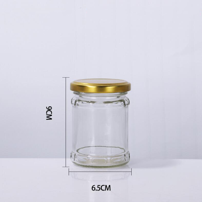 100ml/220ml/280ml square restaurant Sauce Jam Glass fast Food Containers Glass Jar Storage With Metal Lid