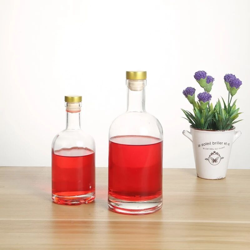100ml 250ml 375ml 500ml 700ml 1000ml clear matte black Vodka ice wine bottle transparent thick bottom wine glass bottle tea oil
