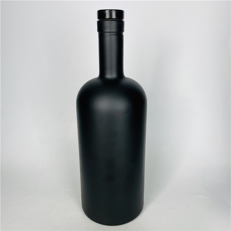 100ml 250ml 375ml 500ml 700ml 1000ml clear matte black Vodka ice wine bottle transparent thick bottom wine glass bottle tea oil