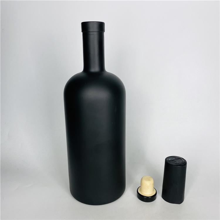 100ml 250ml 375ml 500ml 700ml 1000ml clear matte black Vodka ice wine bottle transparent thick bottom wine glass bottle tea oil