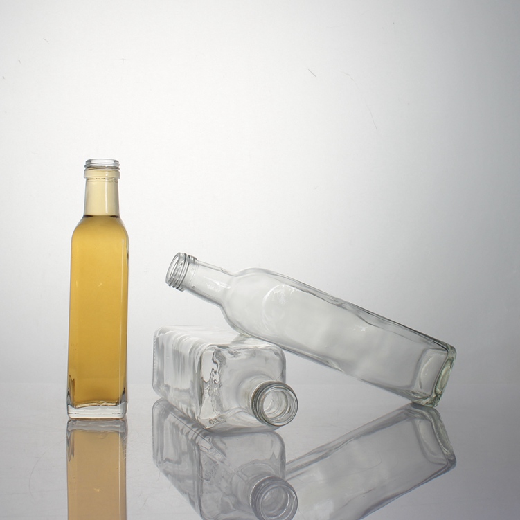 100ml 250ml 375ml 500ml 750ml 1000ml antique green and clear round square glass bottle Olive oil bottle ready to ship