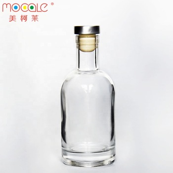 100ml 250ml 375ml 500ml 750ml Transparent Vodka Whisky Rum Gin Glass Bottle With Cork