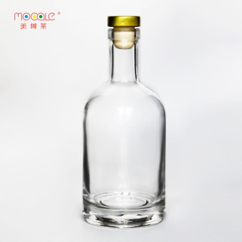 100ml 250ml 375ml 500ml 750ml Transparent Vodka Whisky Rum Gin Glass Bottle With Cork