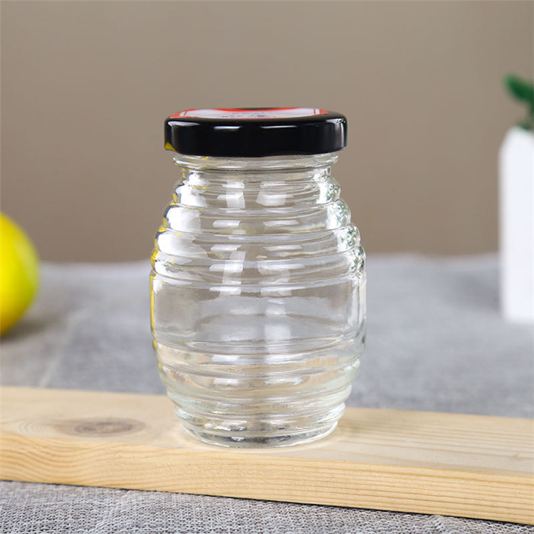 100ml 250ml 500ml 1000ml Clear Bee Shaped Empty Glass Jar For Honey Glass Honey Bottles With Screw Cap