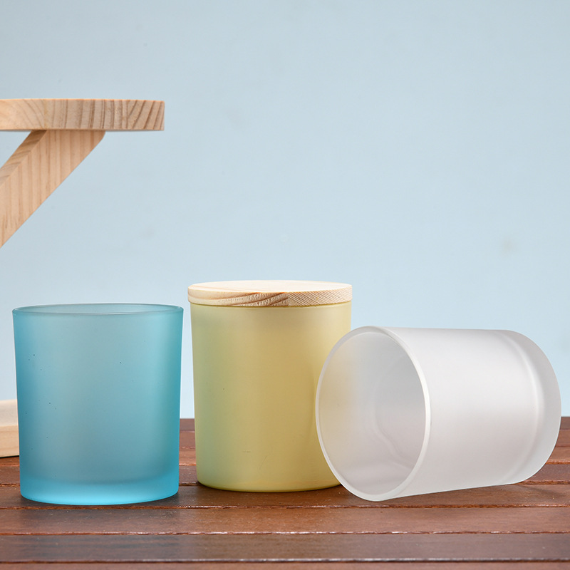 100ml 250ml 500ml 1000ml Frosted glass candle jar with lid