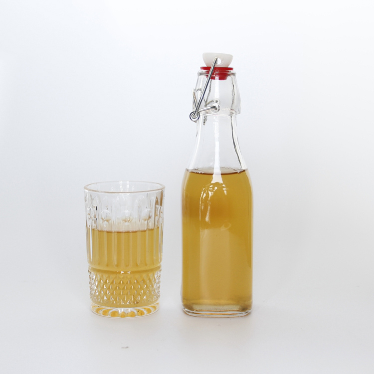 100ml 250ml 500ml 1L Flint Glass Beverage Bottle Home Made Enzyme Glass Bottle with Swing Top Factory Manufacturer Glass Bottle