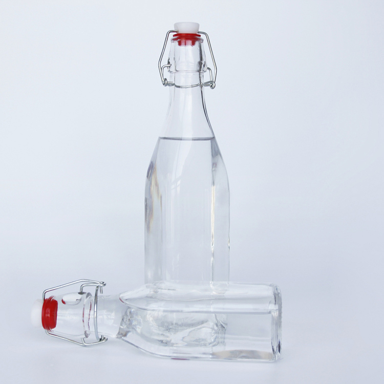 100ml 250ml 500ml 1L Flint Glass Beverage Bottle Home Made Enzyme Glass Bottle with Swing Top Factory Manufacturer Glass Bottle