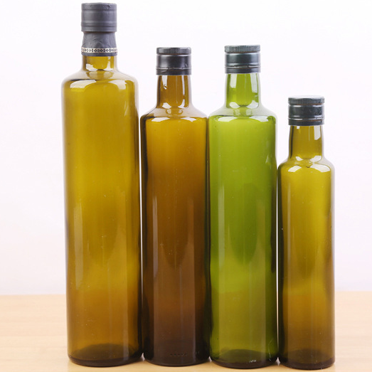 100ml 250ml 500ml 750ml 1000ml Kitchen Cooking Round Green Amber Olive Oil Glass Bottle Wth Lid