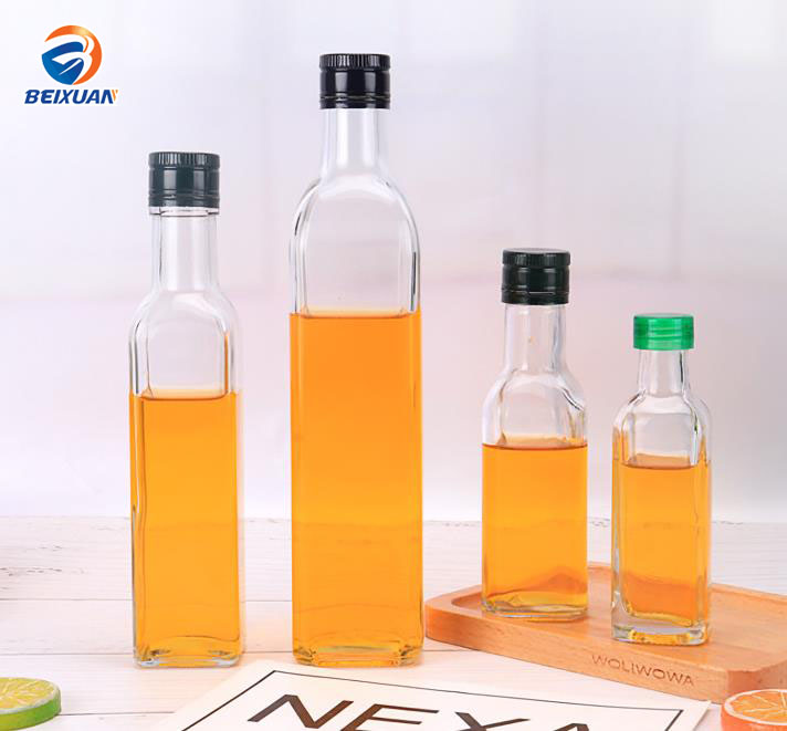 100ml 250ml 500ml 750ml glass square green cooking oil sauce wine olive oil empty bottle