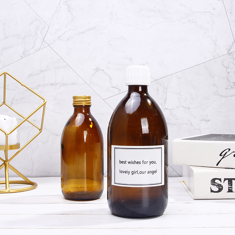 100ml 250ml 500ml Amber Glass Syrup Bottle With 28 Size Neck