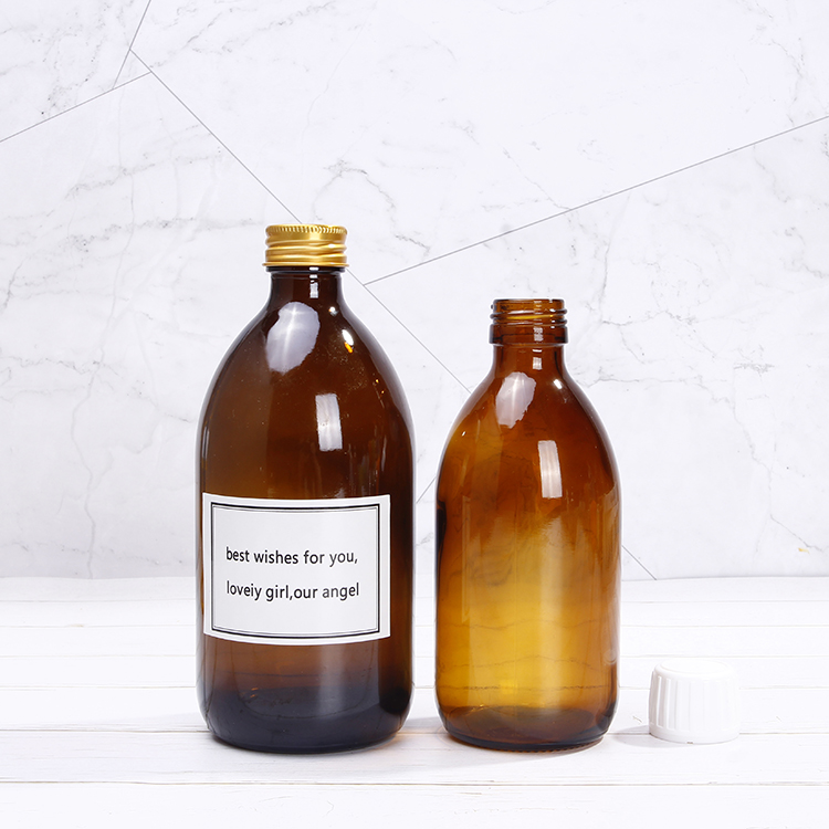 100ml 250ml 500ml Amber Glass Syrup Bottle With 28 Size Neck