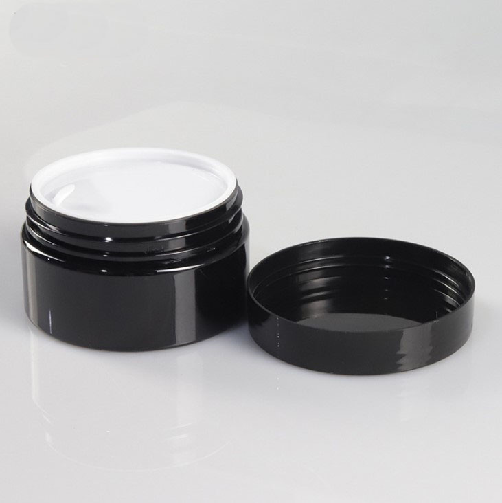 100ml 250ml 500ml Black PET Plastic Cosmetics Cream Jar