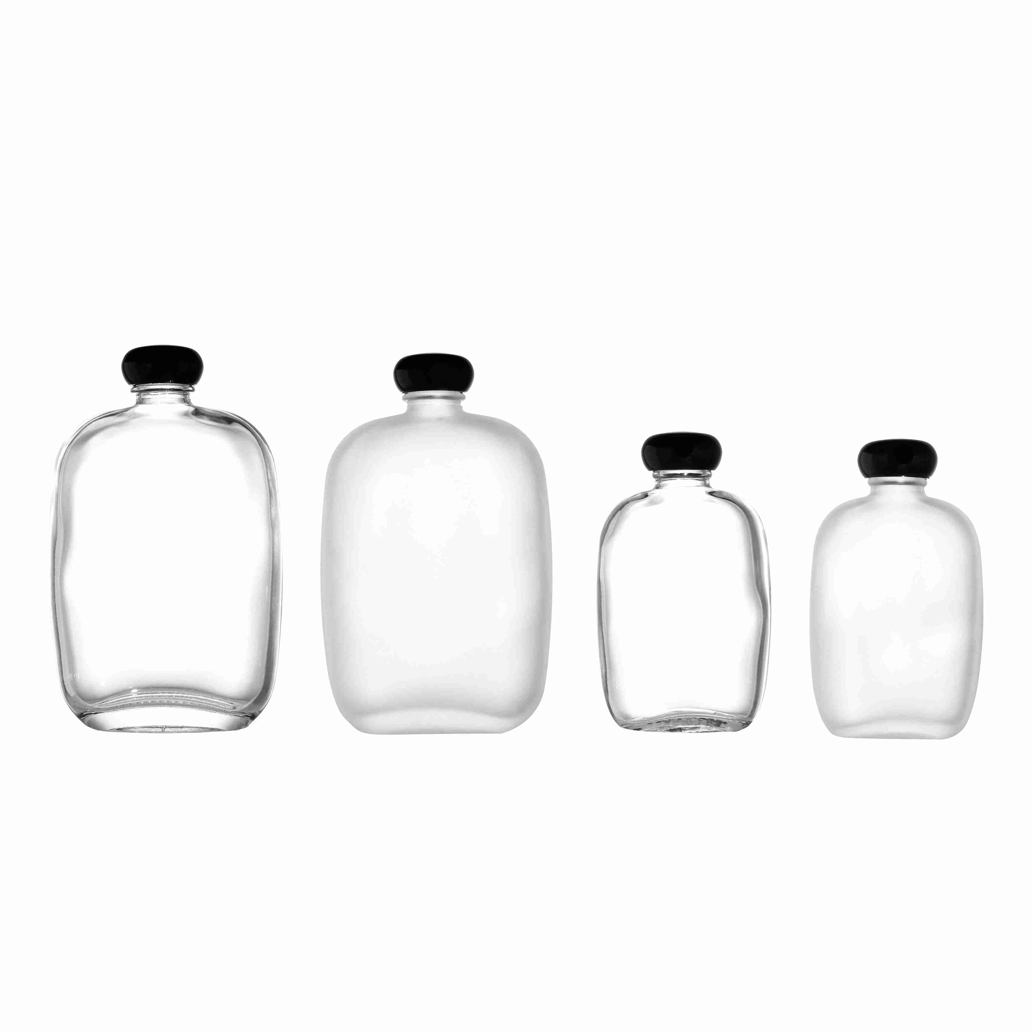 100ml 250ml 500ml Cobblestone-shaped Flat Coffee Bottle with Plastic Lid Cold Drinking Bottle with Logo