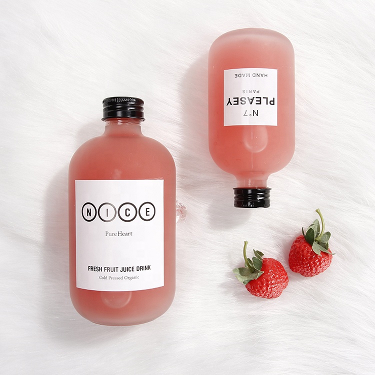 100ml 250ml 500ml Frosted Beverage Drinking Bottle Glass Round Coffee bottle With Aluminium Lid