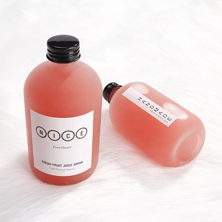 100ml 250ml 500ml Frosted Beverage Drinking Bottle Glass Round Coffee bottle With Aluminium Lid