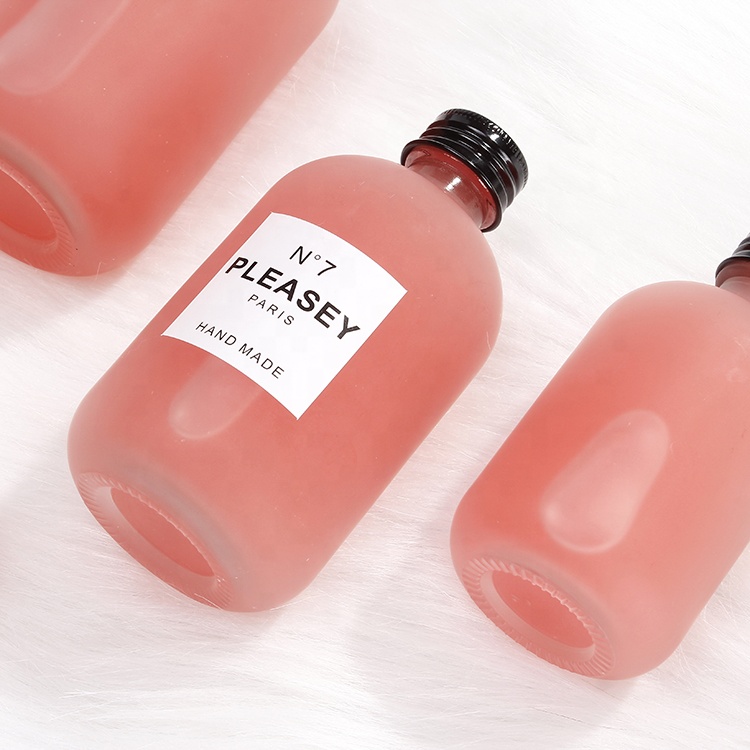 100ml 250ml 500ml Frosted Beverage Drinking Bottle Glass Round Coffee bottle With Aluminium Lid