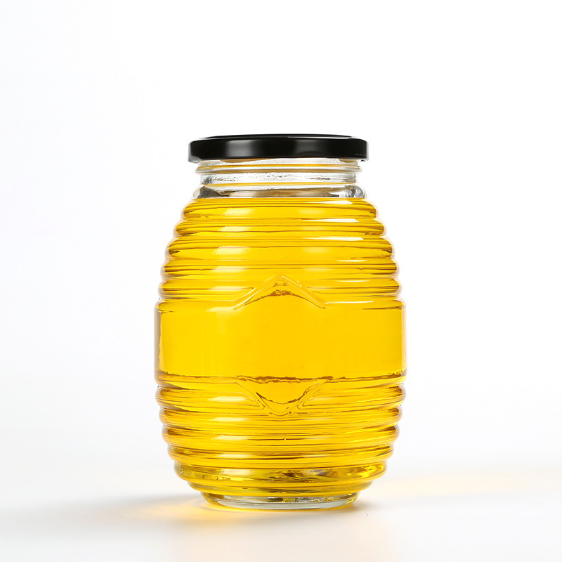 100ml 250ml 500ml  hot sale different size glass jam jar honey jar sealed glass jar with metal lid