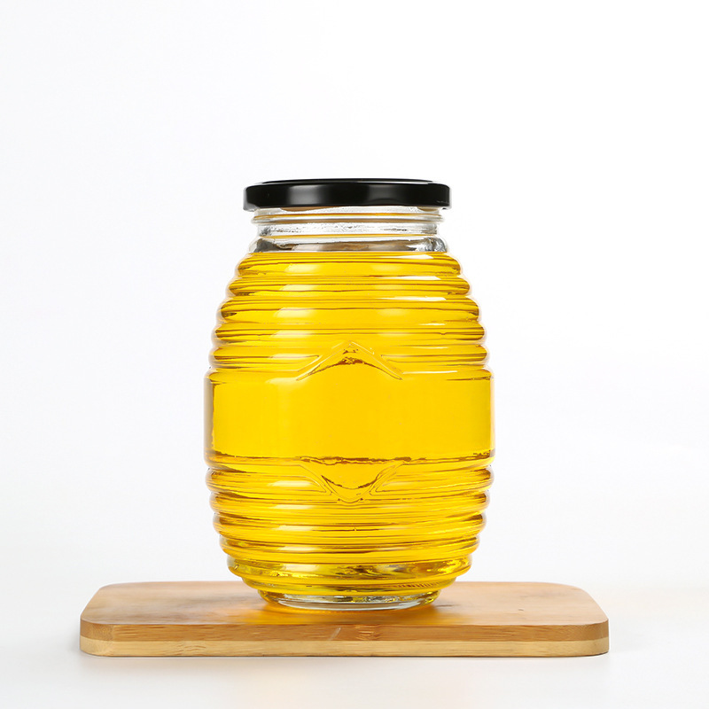 100ml 250ml 500ml hot sale different size glass jam jar honey jar sealed glass jar with metal lid