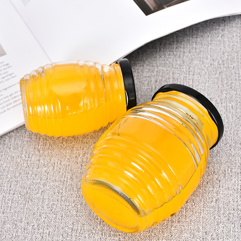 100ml 250ml 500ml hot sale different size glass jam jar honey jar sealed glass jar with metal lid