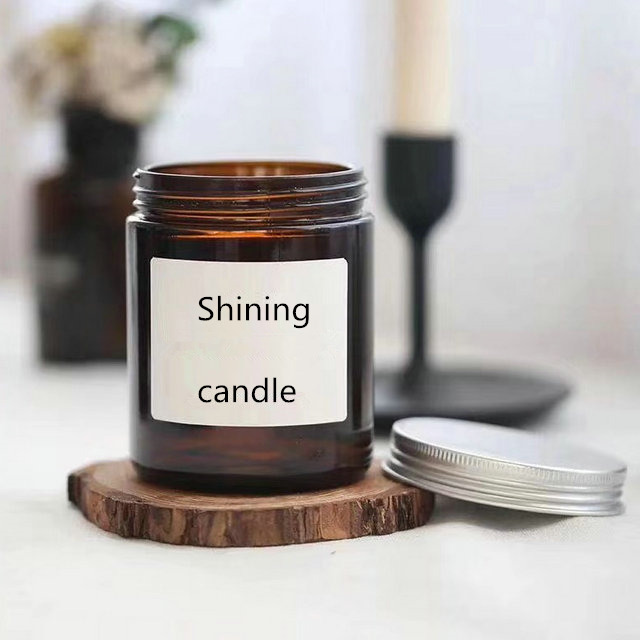 100ml 250ml amber glass candle jar with lid wholesale