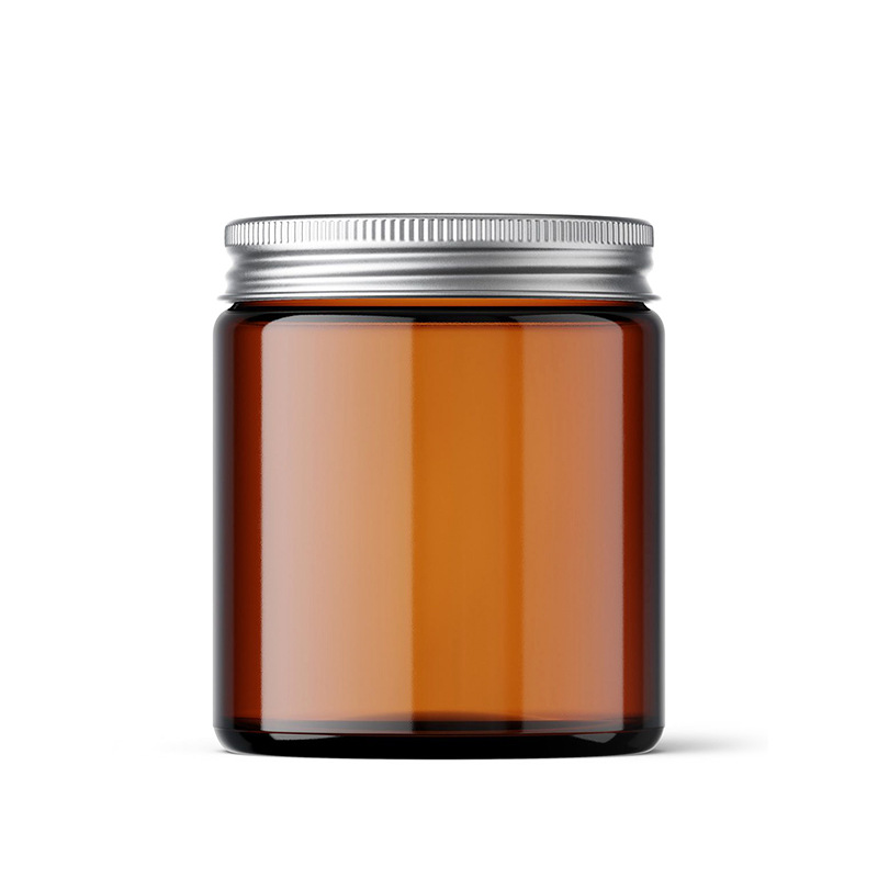 100ml 250ml amber glass candle jar with lid wholesale