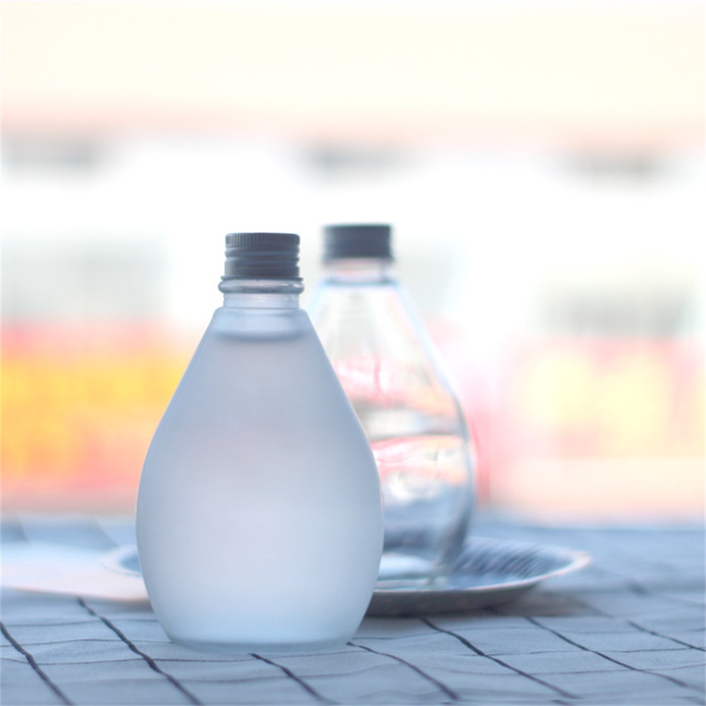 100ml 280ml 350ml 500ml clear frosted milk tea Creative new water drop beverage bottle frosted web celebrity glass bottle