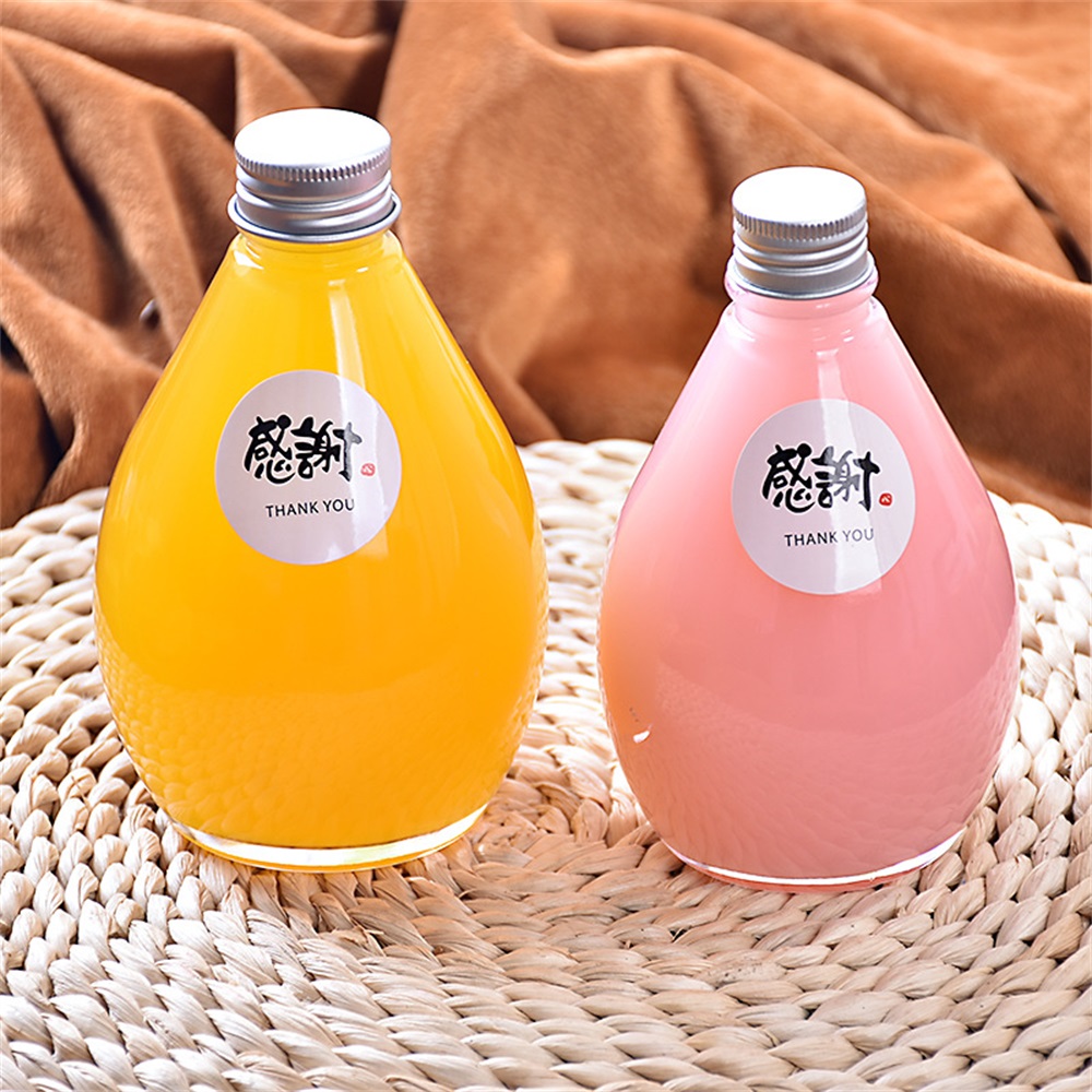 100ml 280ml 350ml 500ml clear frosted milk tea Creative new water drop beverage bottle frosted web celebrity glass bottle