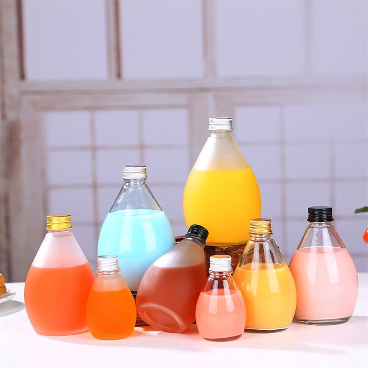 100ml 280ml 350ml 500ml clear frosted milk tea Creative new water drop beverage bottle frosted web celebrity glass bottle