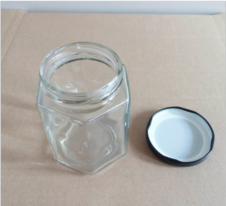 100ml 280ml 380ml Hexagonal Honey Chili Sauce Glass Bottles With Screw Tin Lid