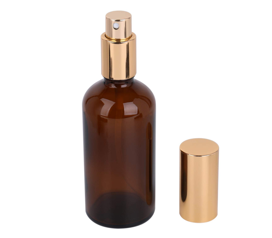 100ml / 3.4 oz. Amber Glass Spray Bottle with Atomizer, Fine Mist Spray, Refillable Container for Perfume