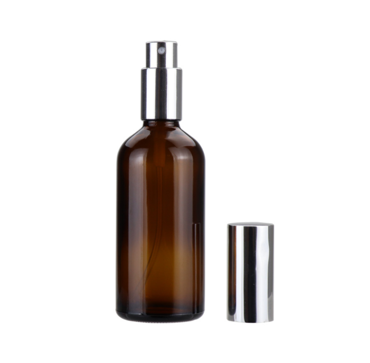 100ml / 3.4 oz. Amber Glass Spray Bottle with Atomizer, Fine Mist Spray, Refillable Container for Perfume