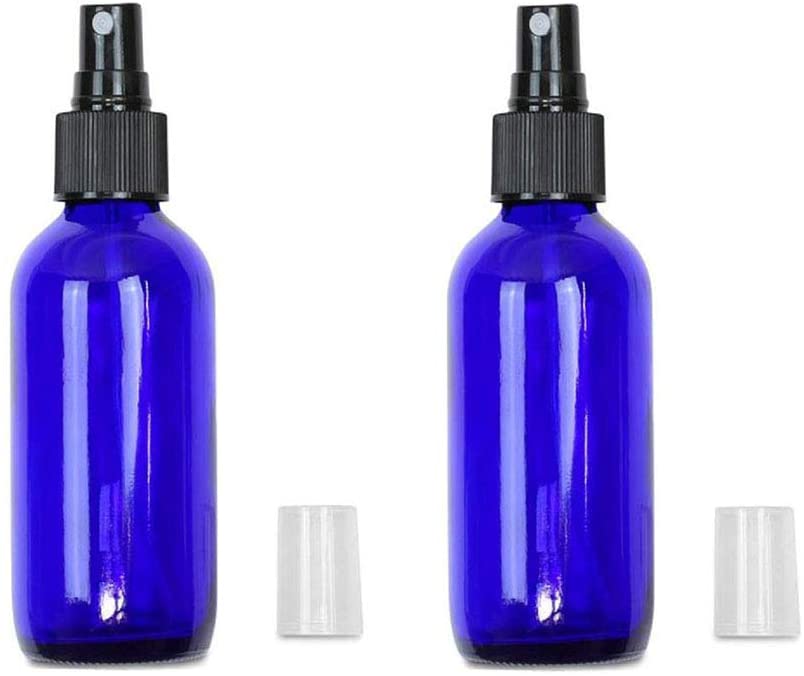 100ml 3.5oz Refillable Cobalt Blue Glass Travel Fine Mist Spray Bottle Perfume Atomizer Bottle Cosmetic Sprayer Bottle Container