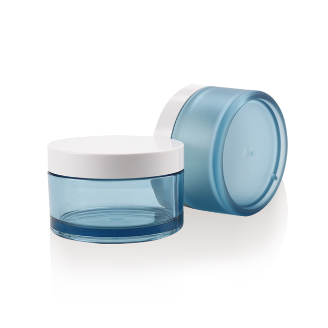 100ml 3.5oz blue frosted skin cream jar also for skin care clay