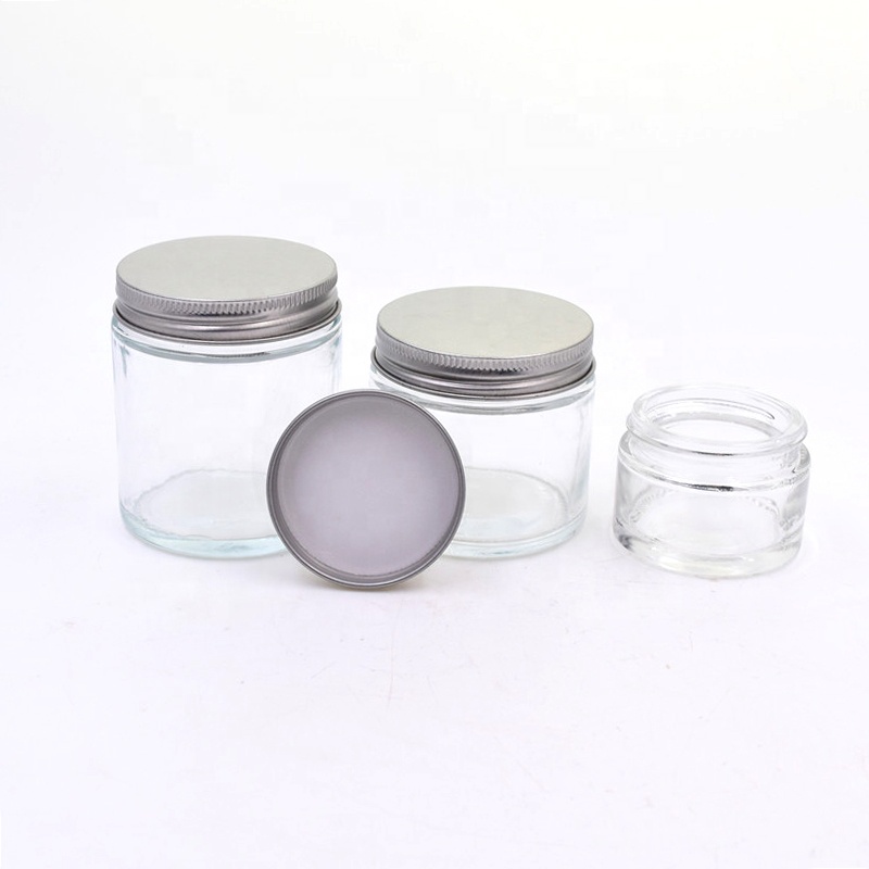 100ml 3 oz mini empty clear wide mouth food containers glass straight sided jar screw cap jam canning jars candy with metal lid