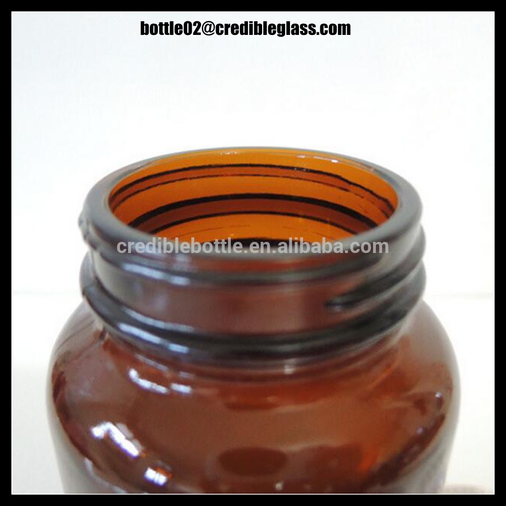 100ml 300ml amber wide mouth pharmaceutical medical glass bottle with lid manufacturer
