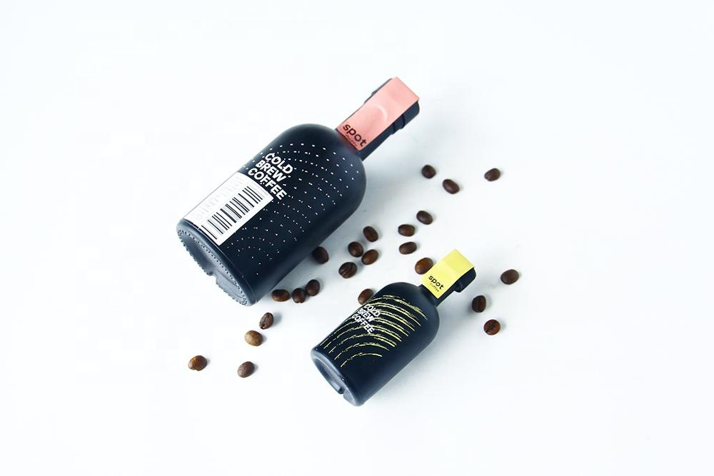 100ml 350ml Black Spray Glass Cold Brew Coffee Flat Flask Coffee Beverage Bottle