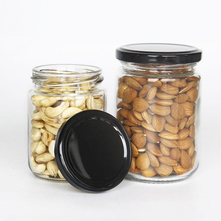 100ml 360ml 480ml Clear Round Glass Jar Food Storage Jar With Lid