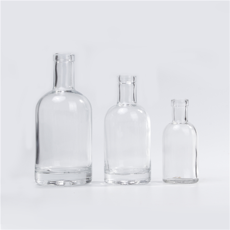 100ml 375ml 500ml Vodka Glass Bottle With Oil Pouring Tools For Olive Oil Flint Type With Label printing