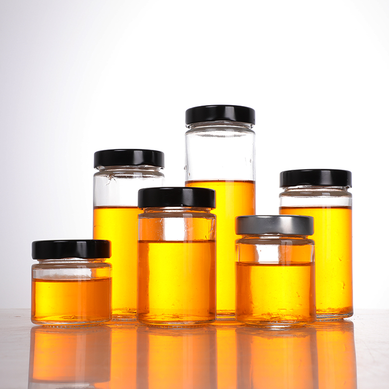 100ml-380ml round honey jar, jam jar with metal lid